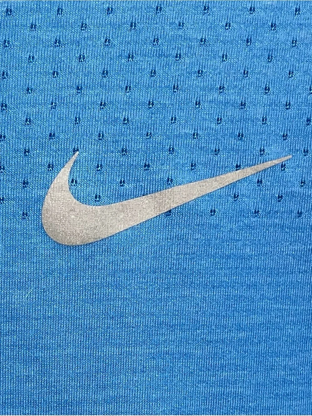 Nike Dri-Fit Women’s Blue Performance V-Neck Tee with White Reflective Accents - Picture 4 of 8